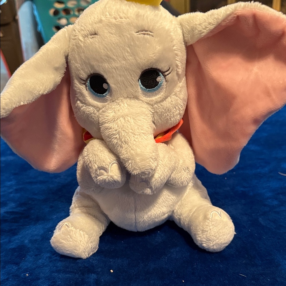 Disney Dumbo Plush with Pink Ears and Blue Eyes